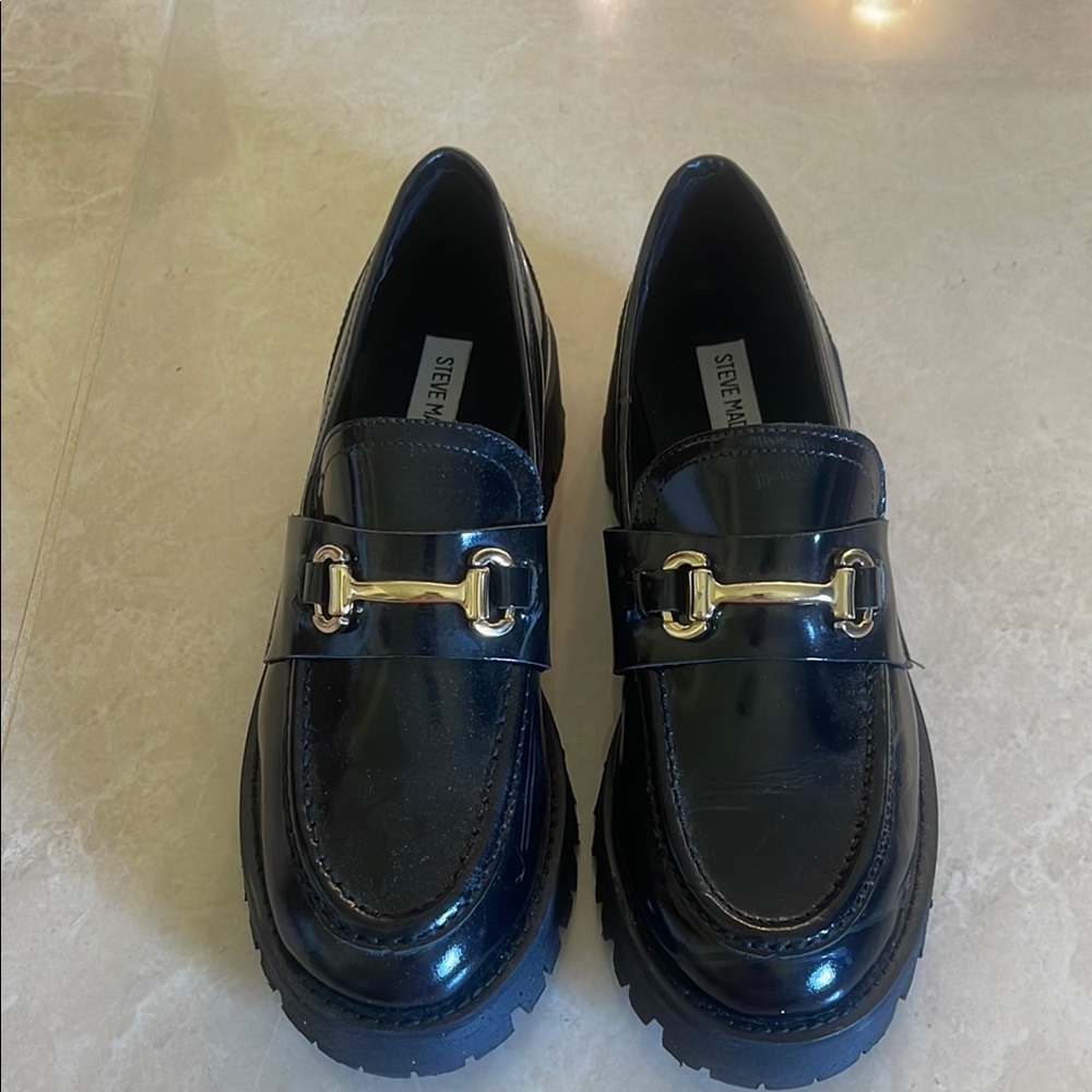 Steve Madden Black Flats with Moccasin Stitching